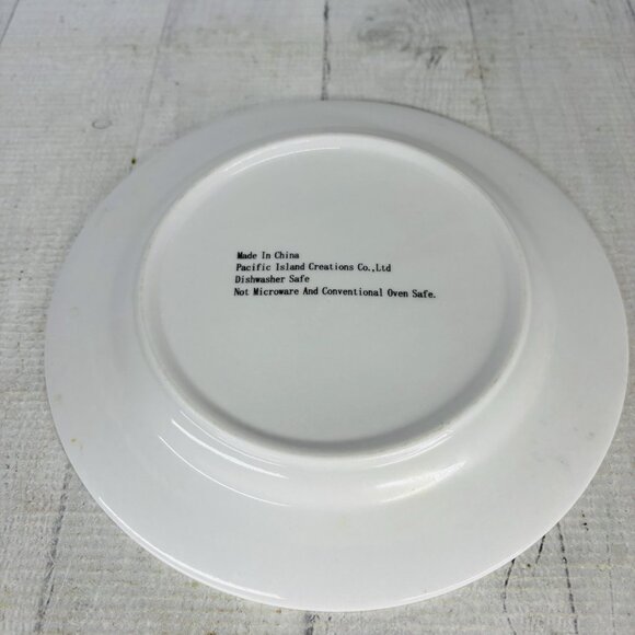 Pacific Island Creations Co Ltd WINE & CHEESE Bottle Fruit Words 8" Plate Set 4 - Picture 5 of 16
